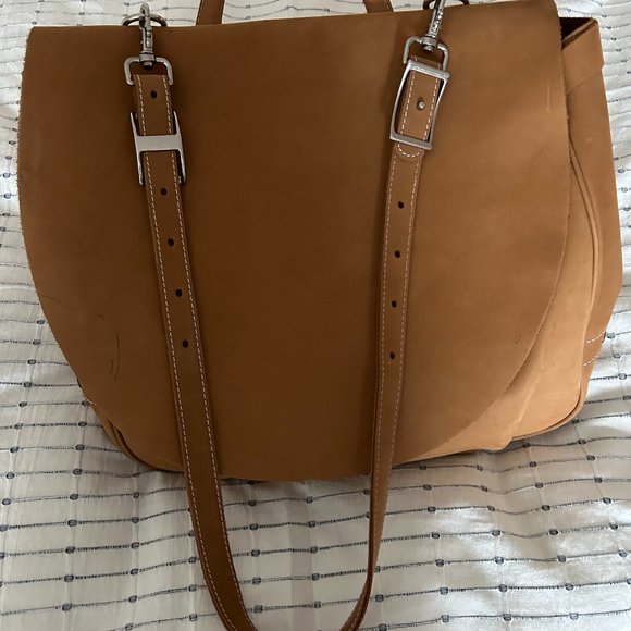 J Peterman Suede Mail Bag - Picture 1 of 8